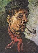 Vincent Van Gogh Head of a peasant with a clay-pipe painting